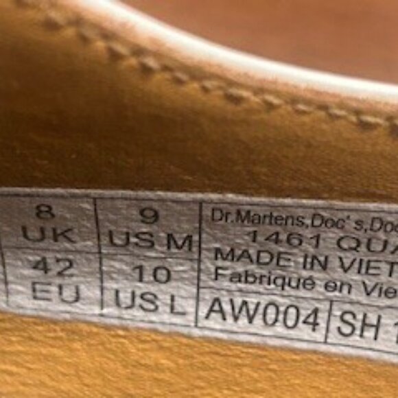 DOCTOR MARTENS DOCS POLISHED WHITE LEATHER 1461 QUAD LI PLATFORM 9 US M - Picture 5 of 6